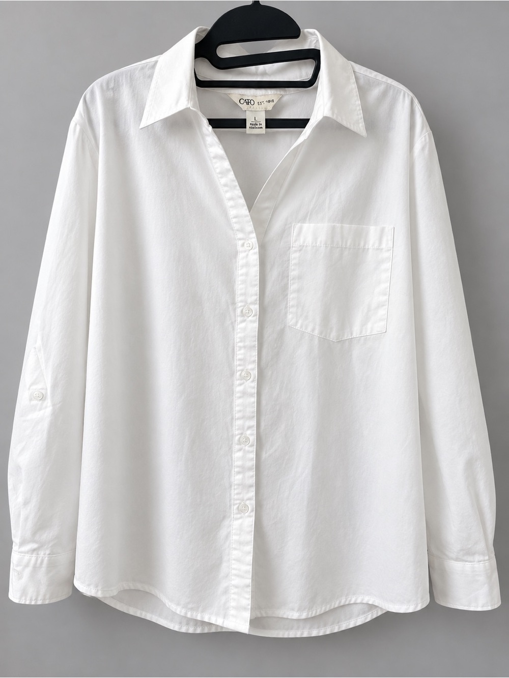 Cato Women’s Large White Button Down Shirt Long Sleeve Classic